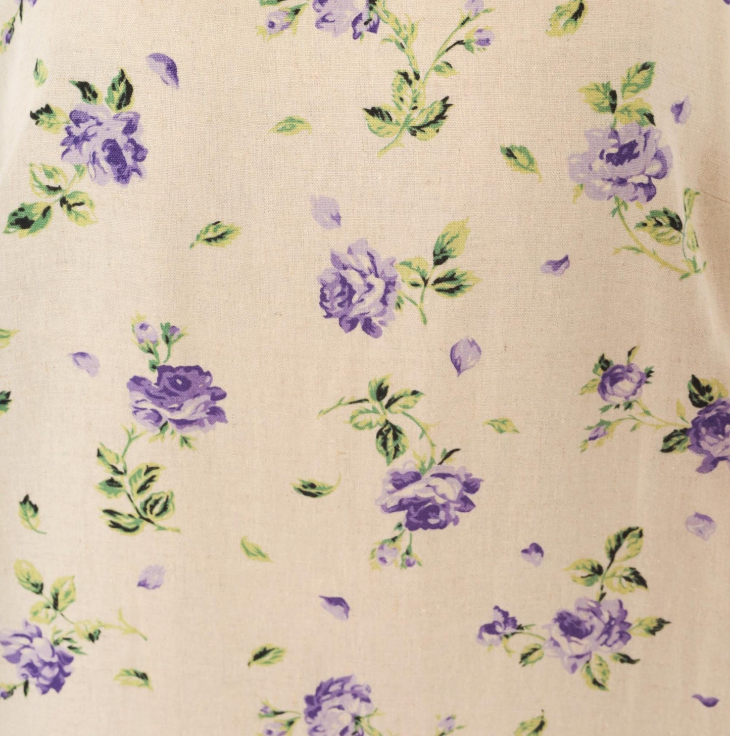 90s Liz Baker Floral Linen Maxi Dress Purple Rose Cream Tank Sleeveless Extra Large XXL