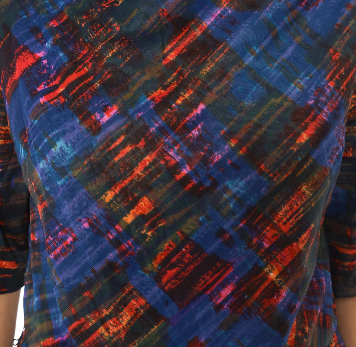 1960s L'Aiglon Cobalt Orange Plaid Dress Boat Neck Pleated Midi Large