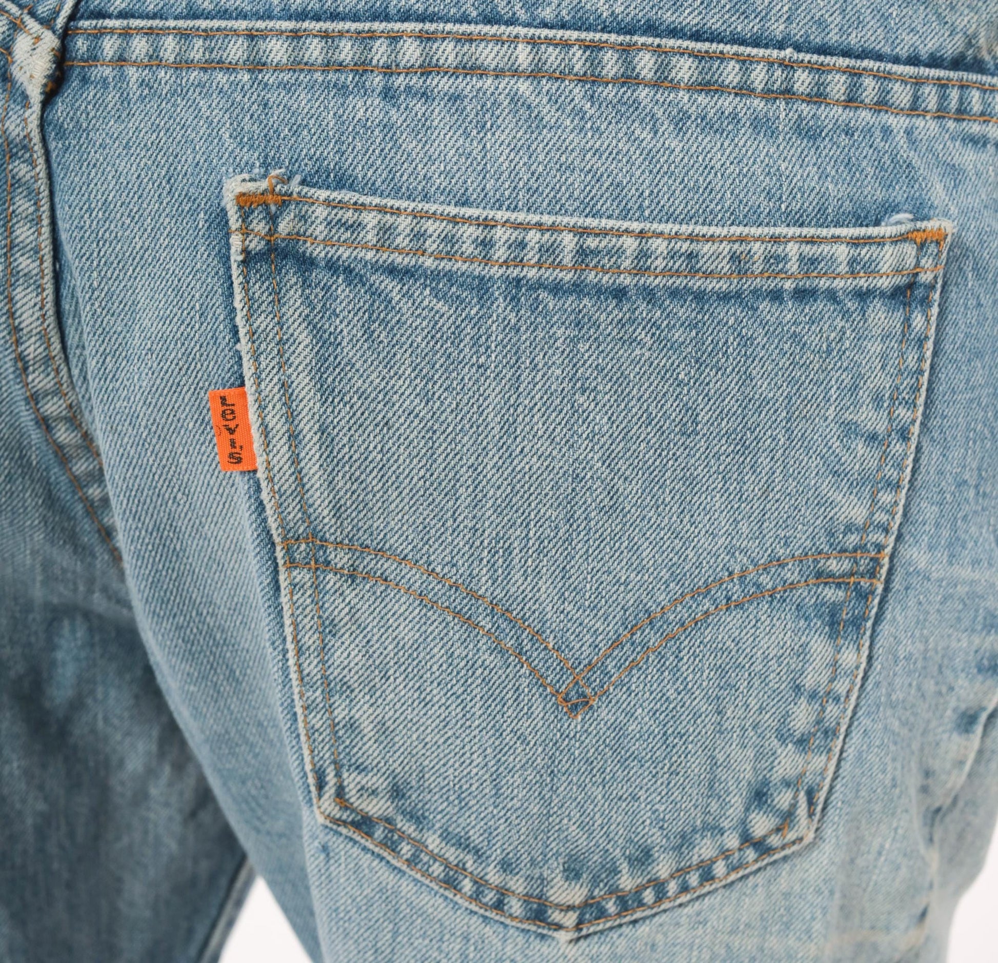Y2K Levi's Orange Tab Flare Jeans Light Blue Distressed Low Rise 34x31