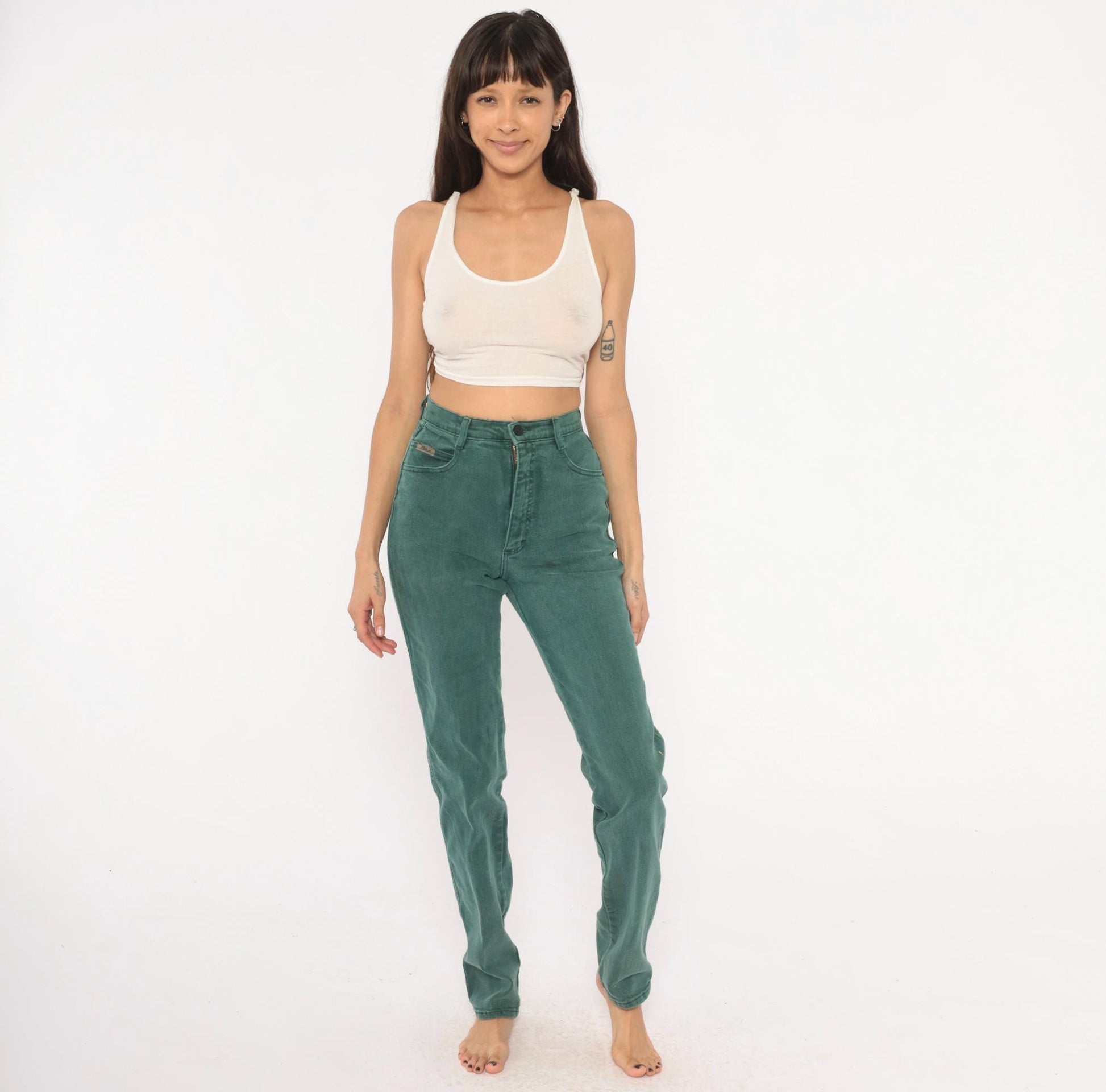 Y2K Roper Sage Green High Rise Straight Leg Jeans Extra Small XS