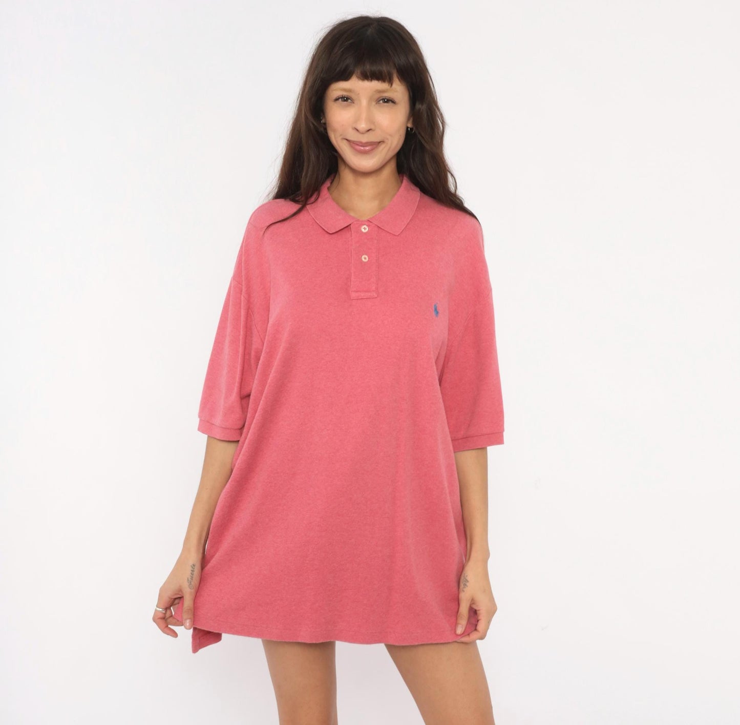 90s Polo Ralph Lauren Cotton Polo Shirt Heathered Rose Pink Extra Large XL