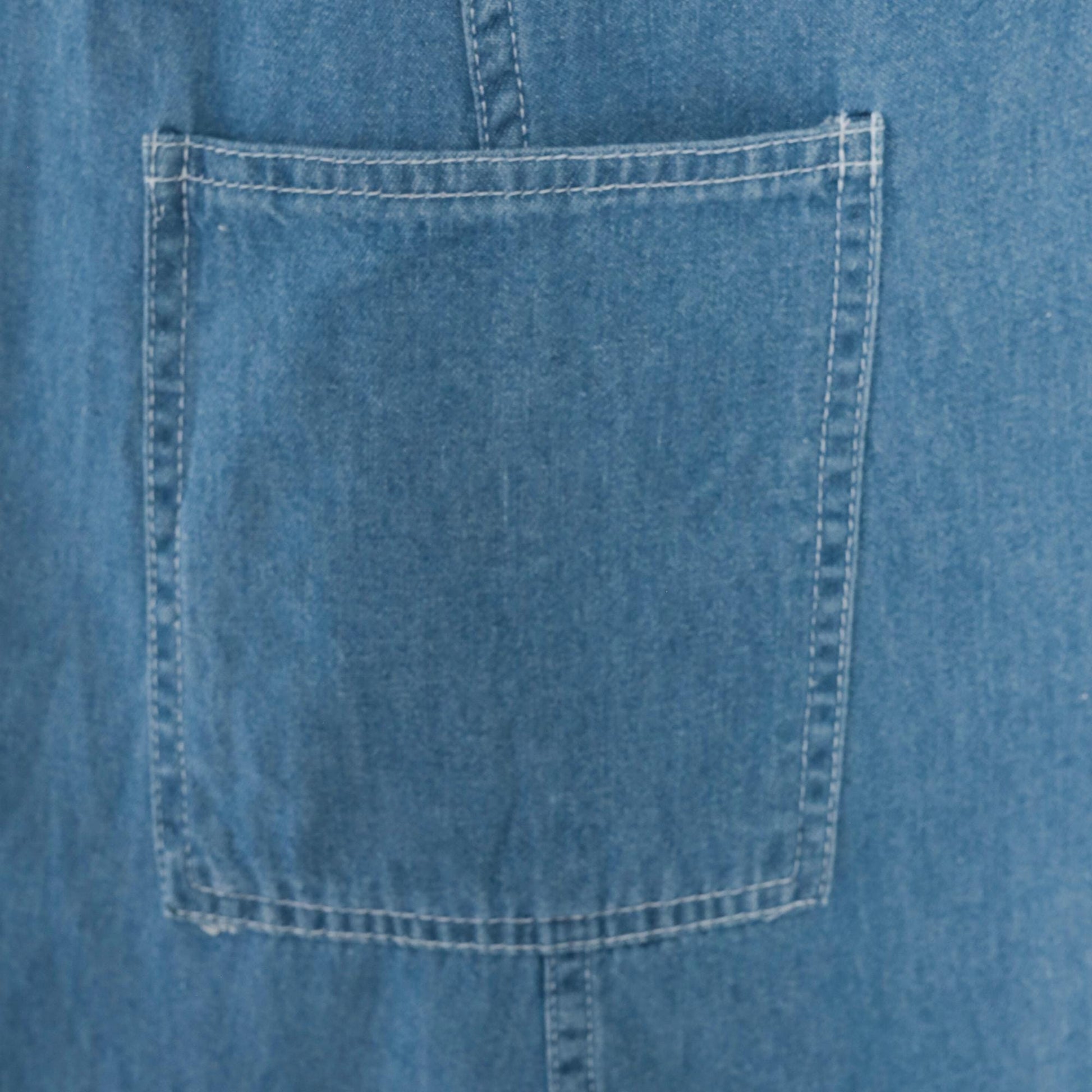 90s Denim Jazz Jumper Dress Sleeveless Scoop Neck Blue Shift Large L