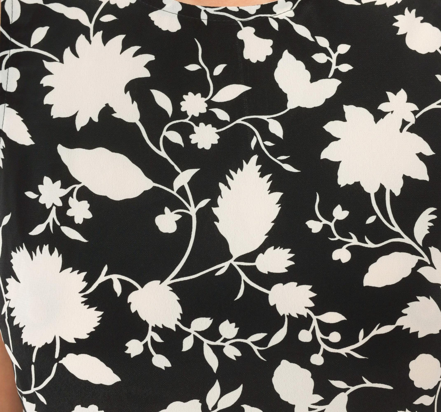 00s Old Navy Black Cream Floral Midi Dress Sleeveless Small S