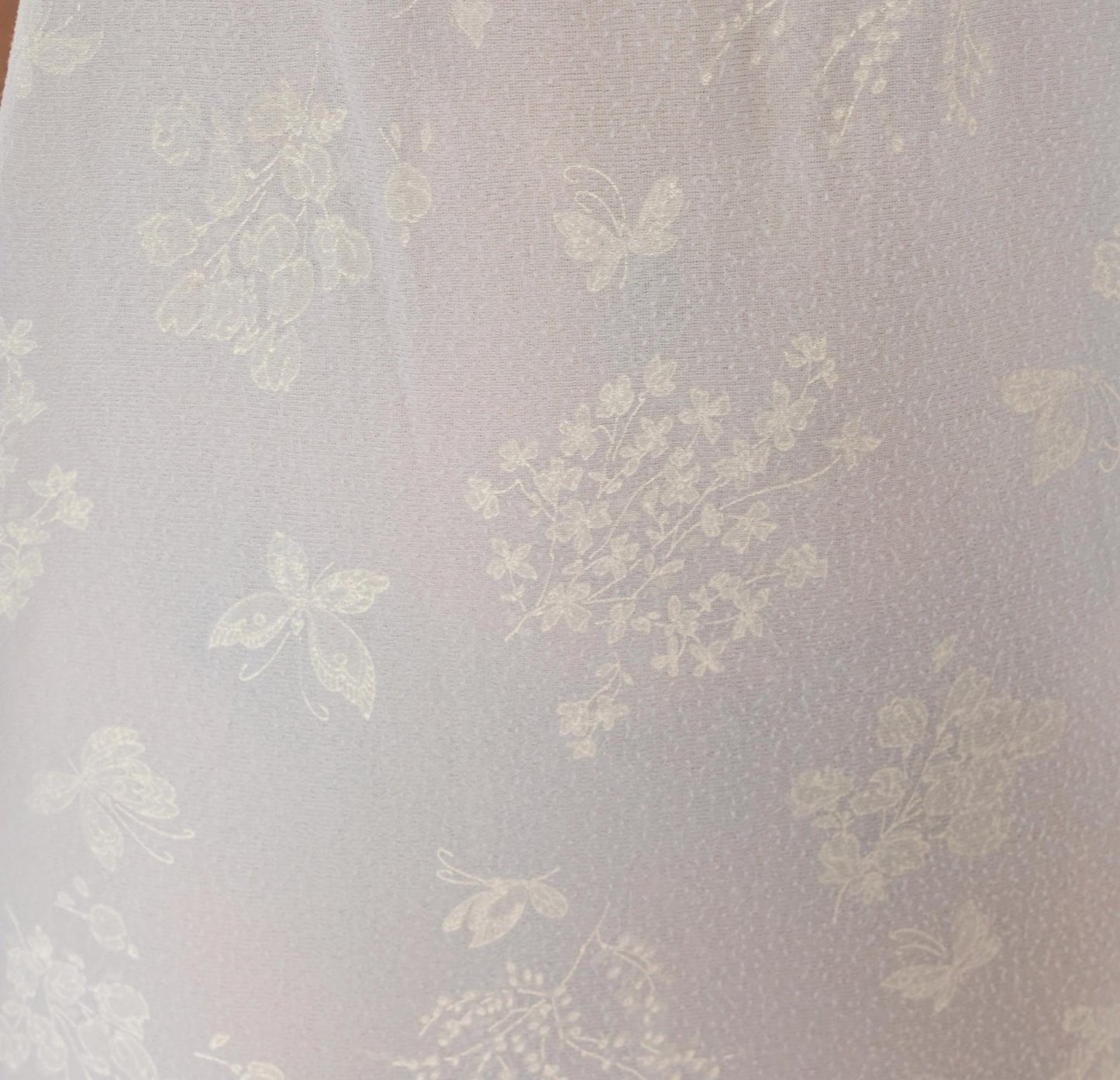 80s Lavender Floral Butterfly Maxi Nightgown Spaghetti Strap Lace Trim Small