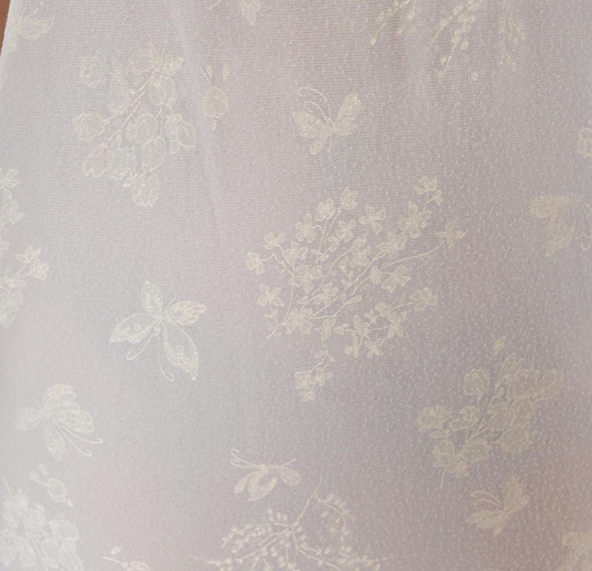 80s Lavender Floral Butterfly Maxi Nightgown Spaghetti Strap Lace Trim Small