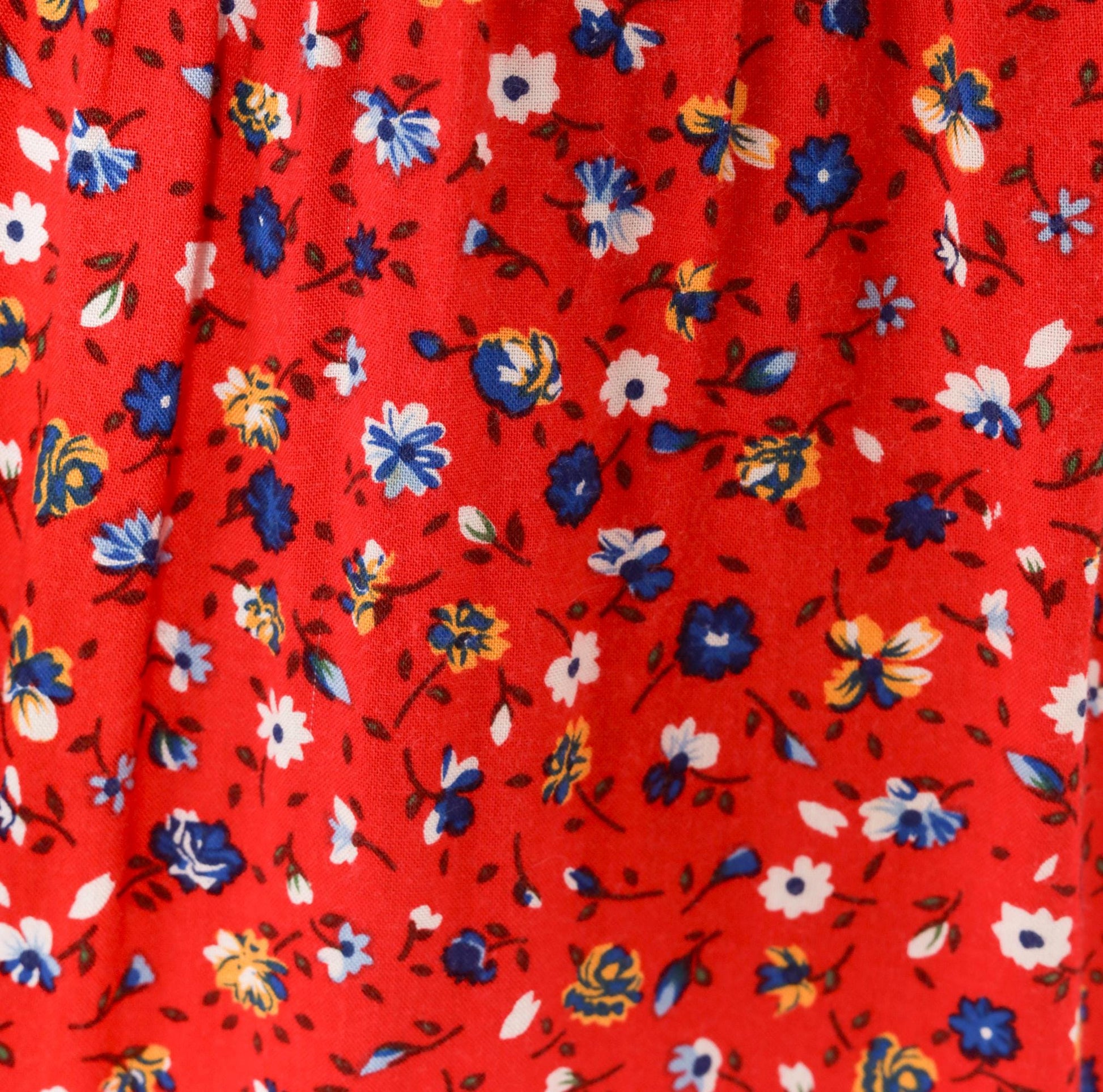 90s California Concepts Denim Floral Sundress Red Calico Mini Medium