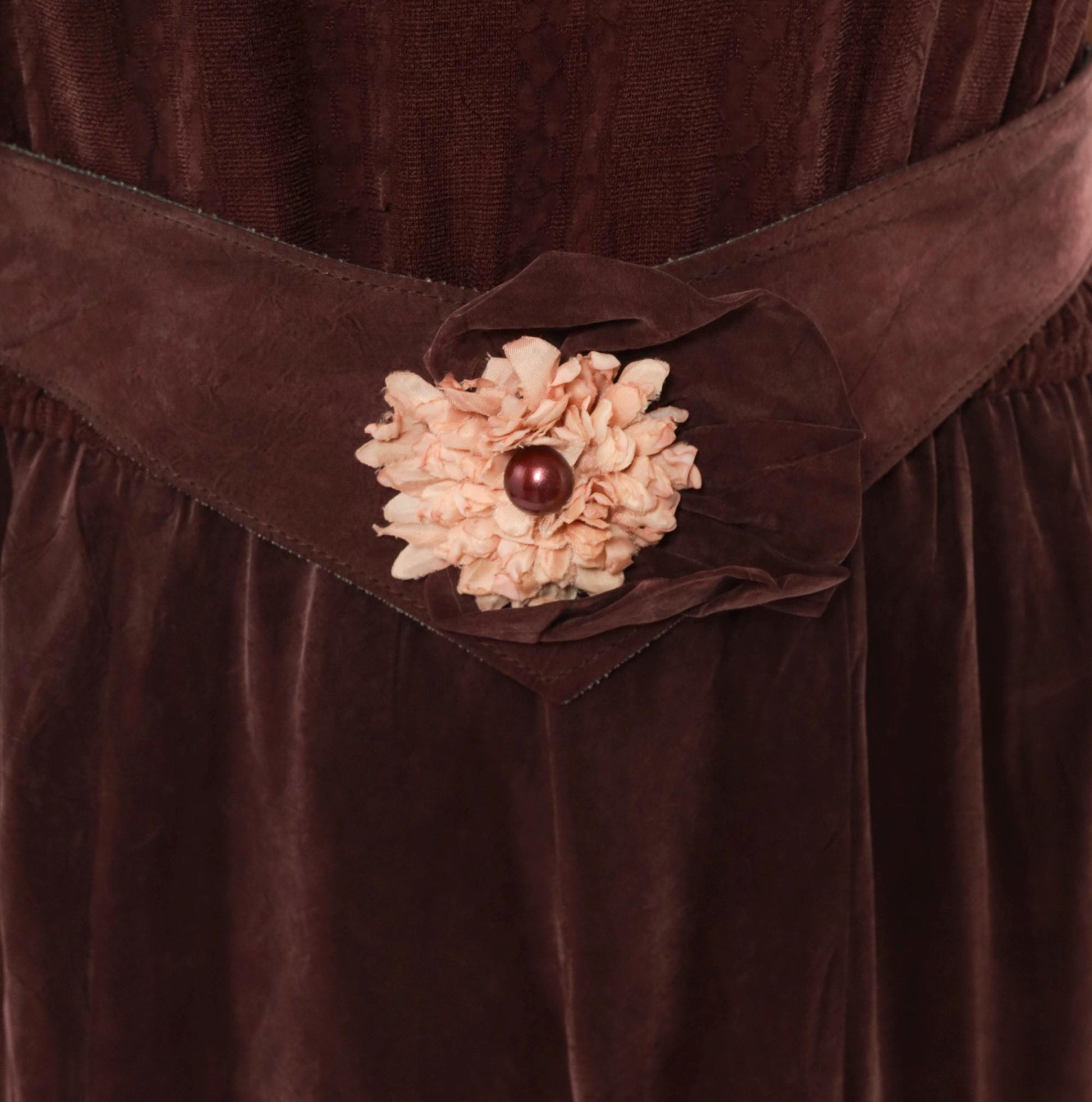 90s Plum Velvet Maxi Dress Sleeveless Scoop Neck Floral Belt Small Medium