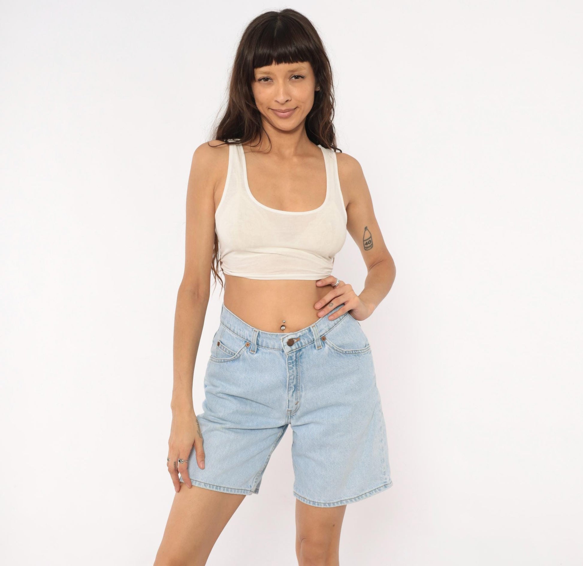 90s Levi's 950 Light Wash Denim Shorts High Rise Cotton Medium