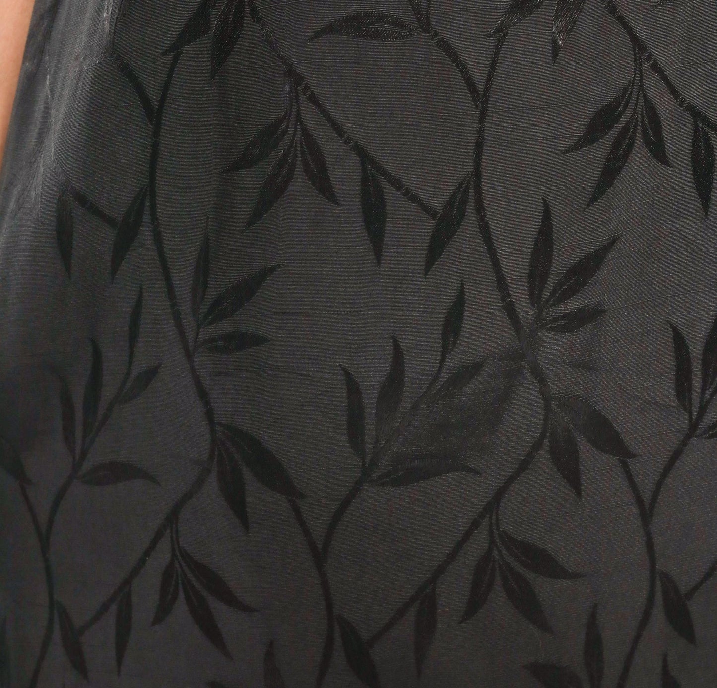 90s Giorgio Fiorlini Black Jacquard Leaf Shift Dress Scoop Neck Large L