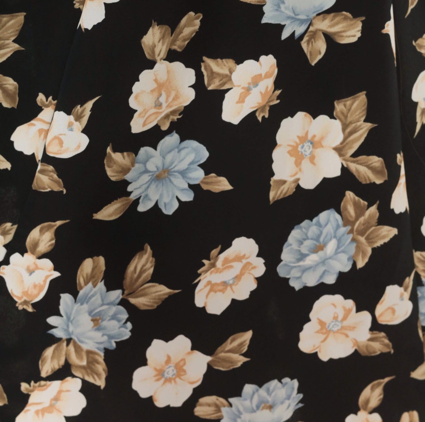 90s Floral Babydoll Mini Tank Dress Black Blue Cream Medium M