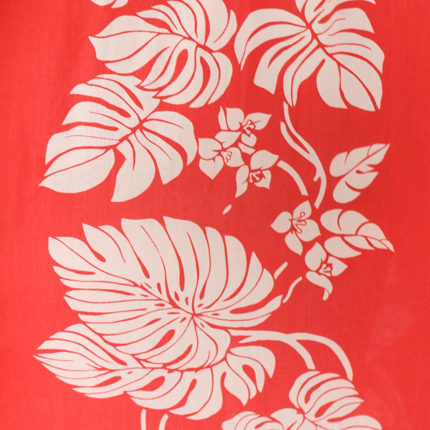 80s Hilo Hattie Hawaiian Muumuu Red Monstera Floral Maxi Dress Large