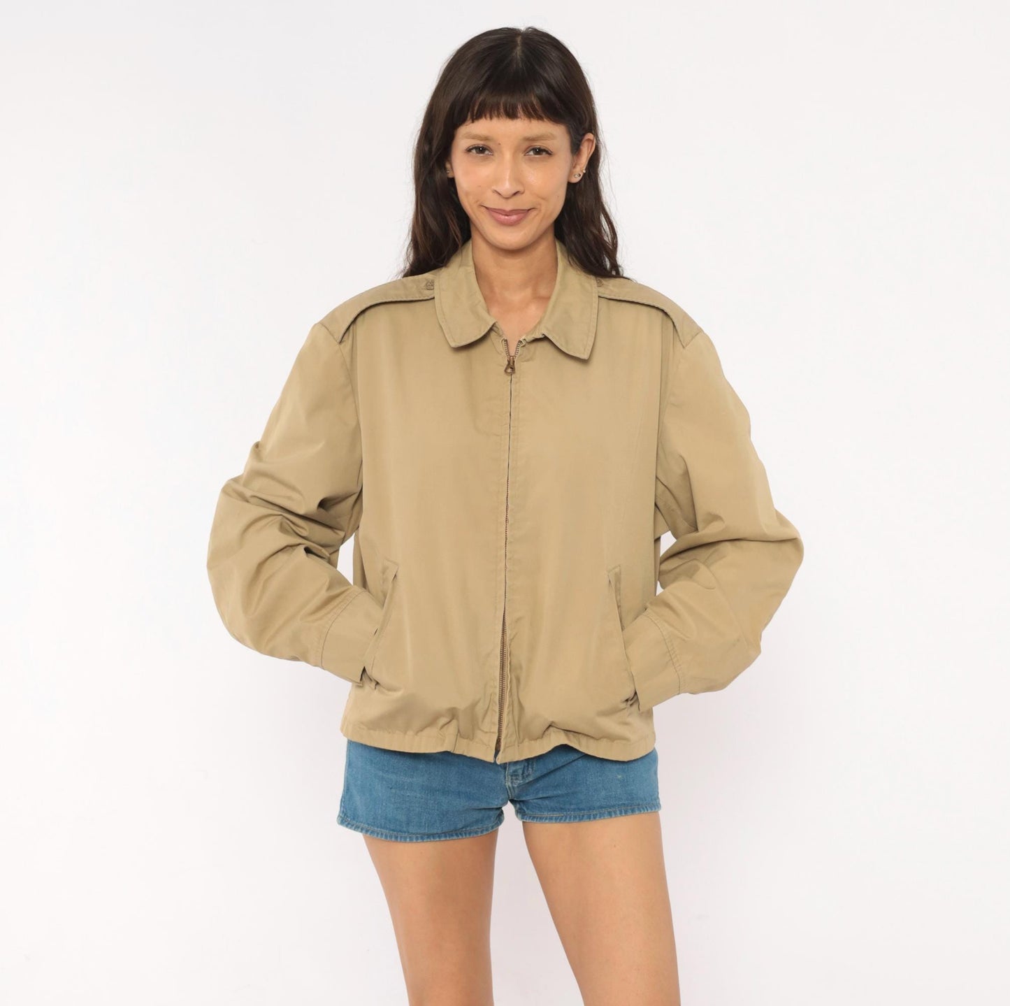 60s Ceiling Zero Blauer Harrington Jacket Tan Windbreaker Epaulette Extra Large