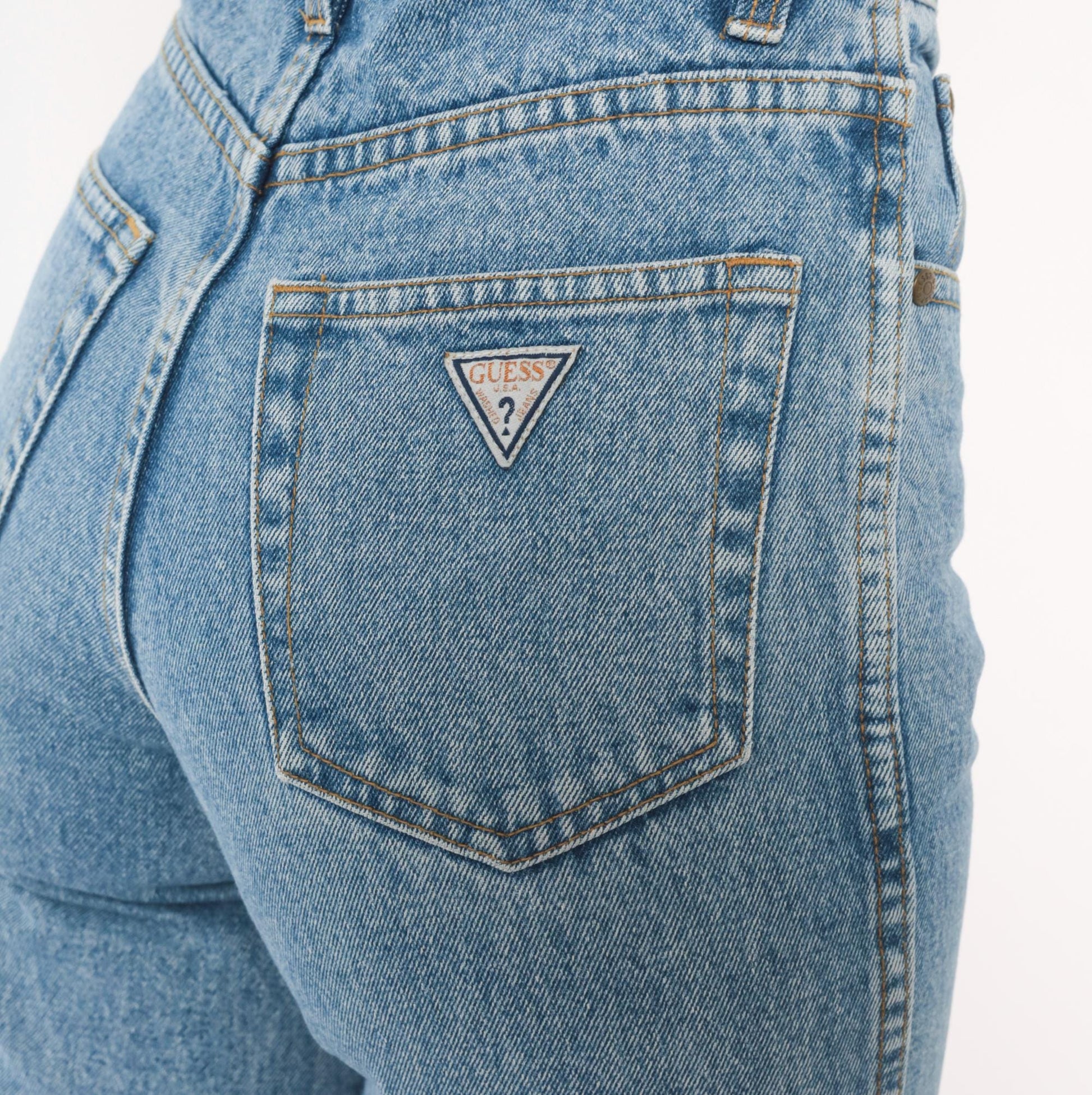 90s Guess Mom Jeans High Waisted Tapered Light Wash Denim XXS