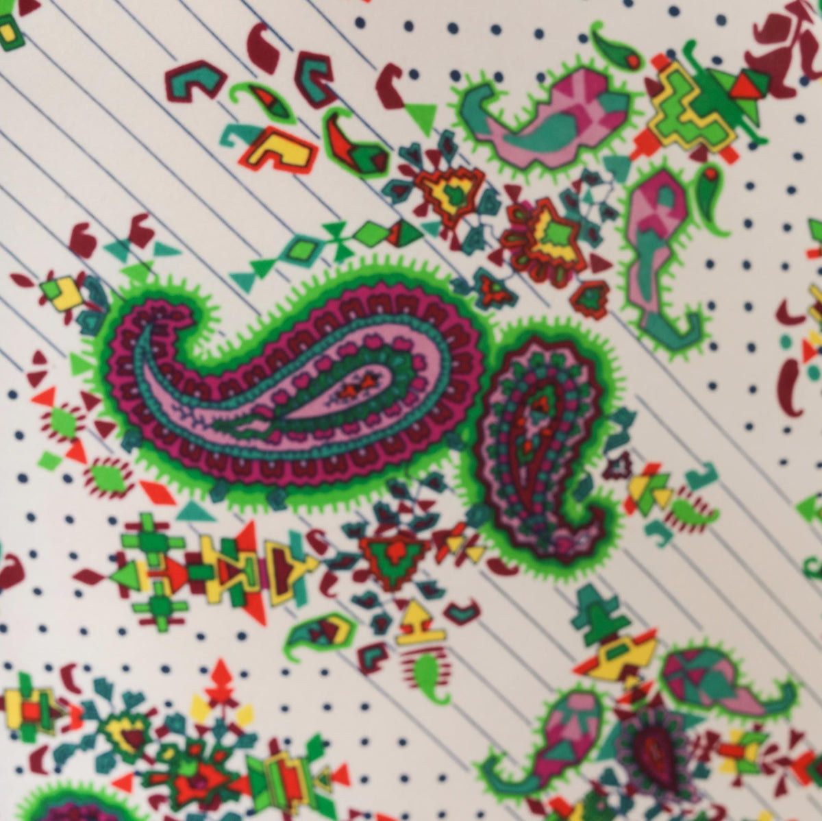 70s Paisley Floral Sundress White Green Purple Eyelet Lace Midi Extra Small