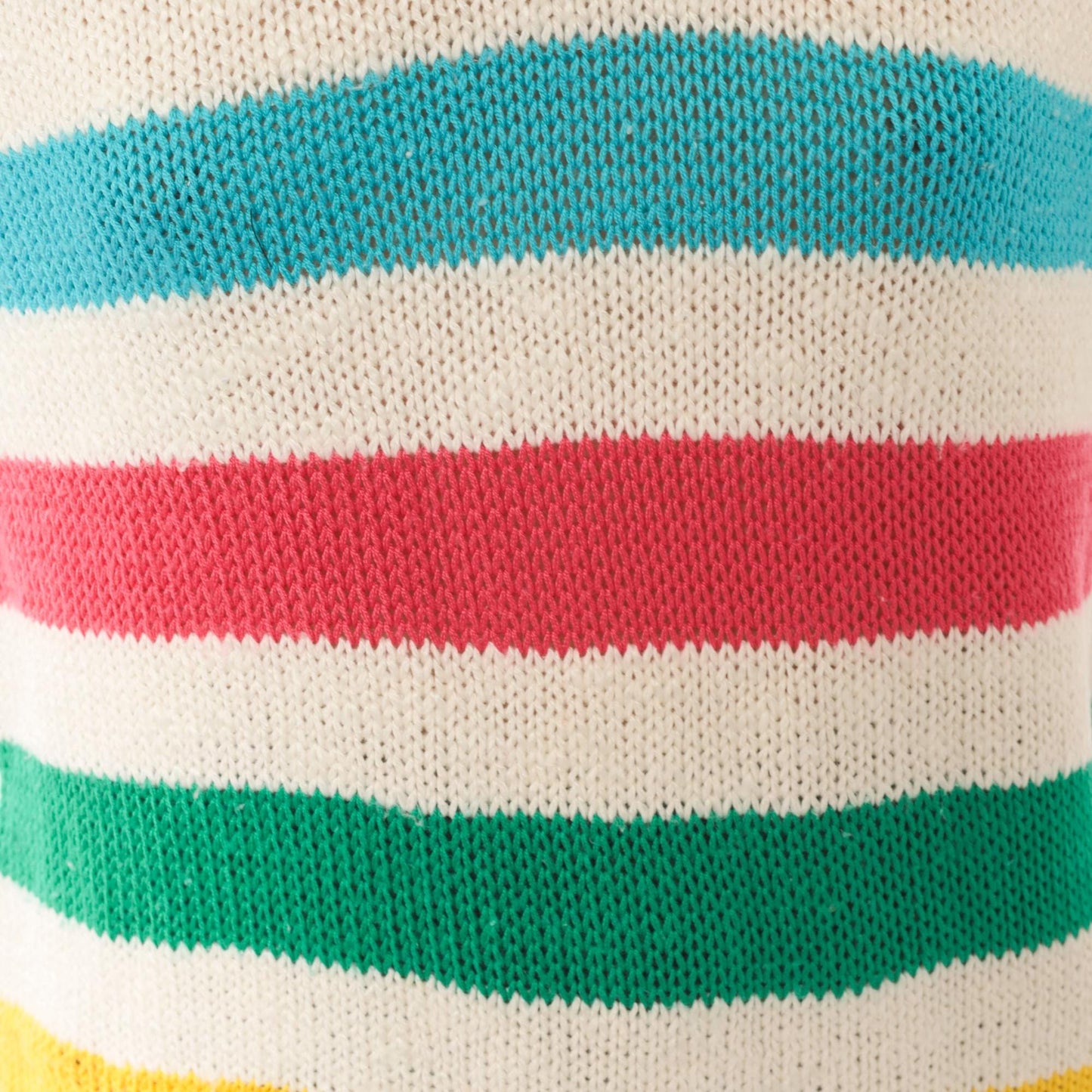90s Brittania Rainbow Stripe V-Neck Knit Pullover Cream Cotton Medium M