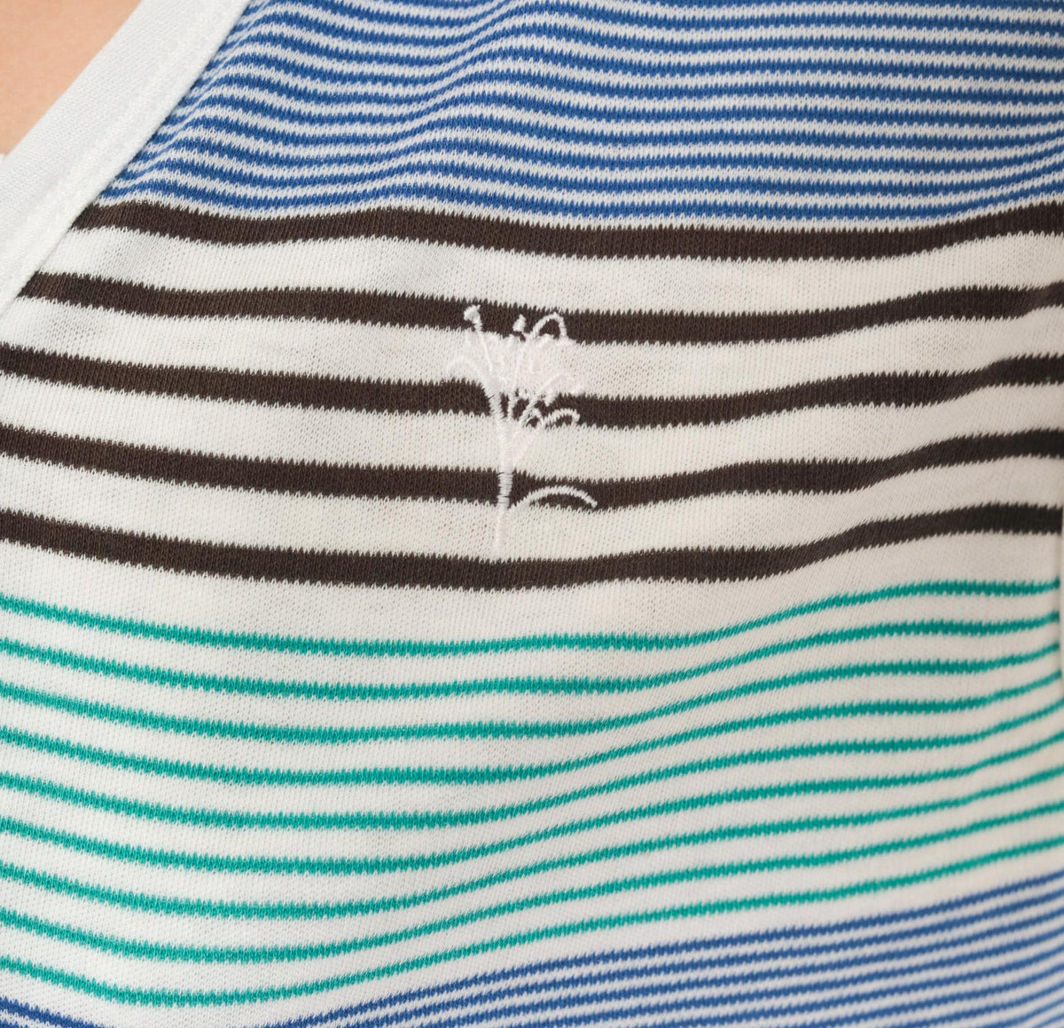 80s Lily's of Beverly Hills Striped Crop Top V-Neck Cap Sleeve Medium