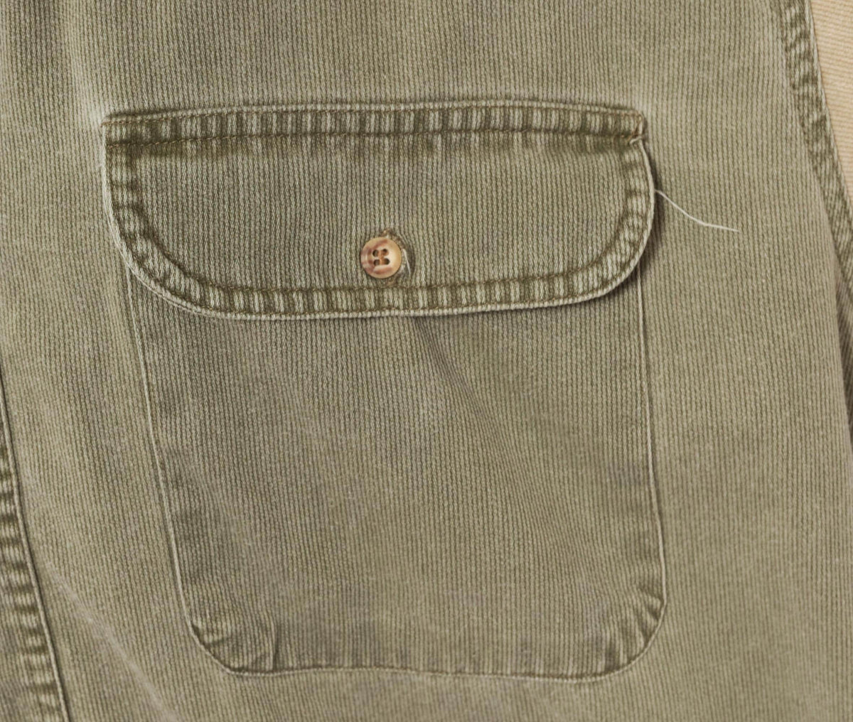 90s Redhead Two-Tone Corduroy Button-Up Shirt Olive Tan Large L