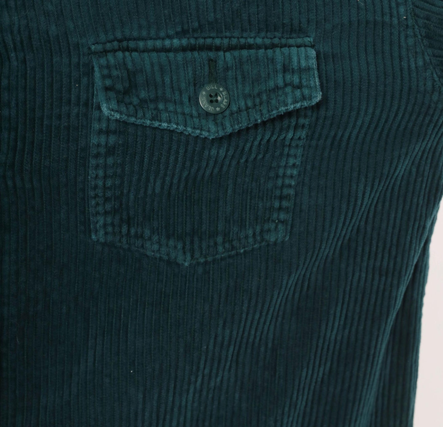 90s Teal Corduroy Shacket Wide Wale Button Front Shirt Jacket Large L
