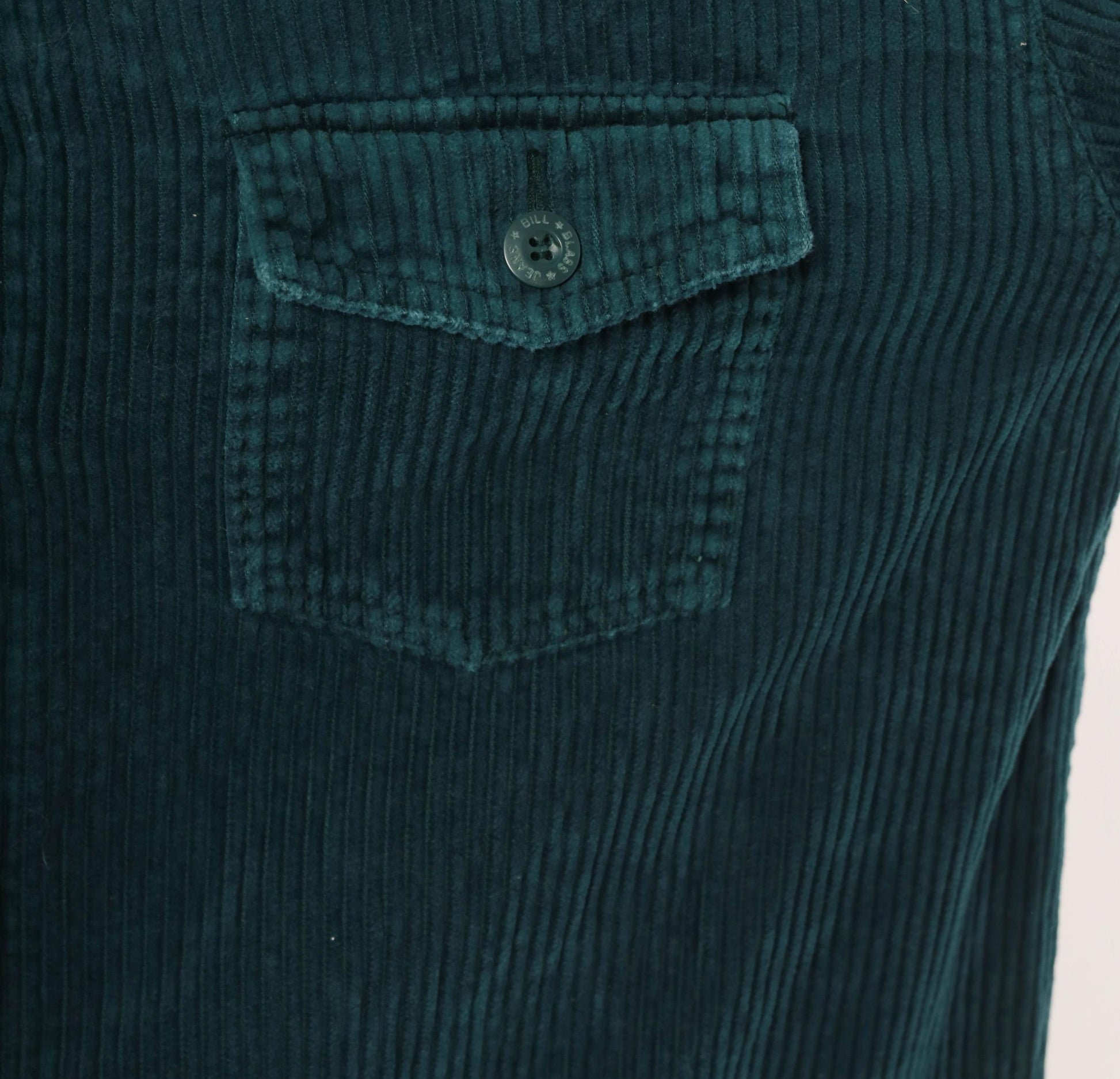 90s Teal Corduroy Shacket Wide Wale Button Front Shirt Jacket Large L