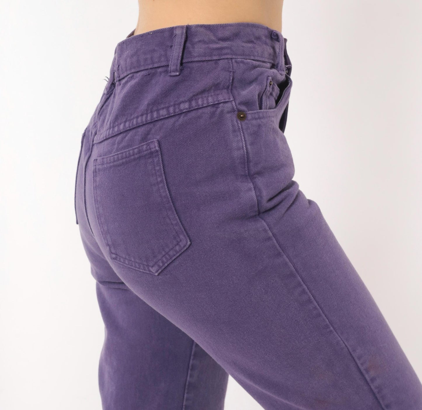 90s Merona Purple High-Waisted Mom Jeans Tapered Denim 26 Waist