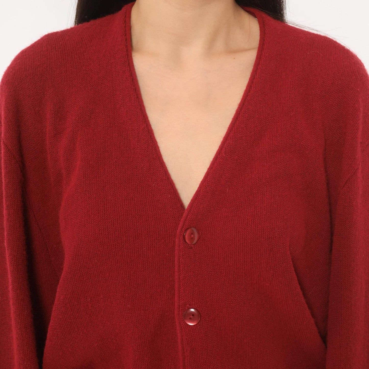 80s Arnold Palmer Burgundy Cardigan V-Neck Button Front Knit Medium