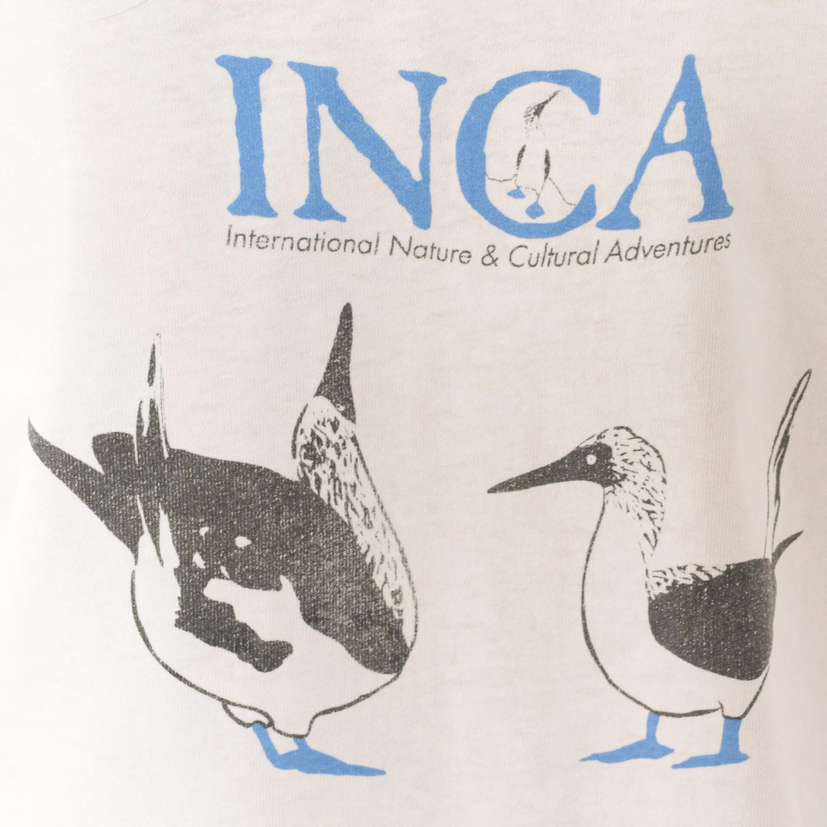 90s Hanes Blue Footed Booby INCA Wildlife Graphic Tee White Cotton Medium