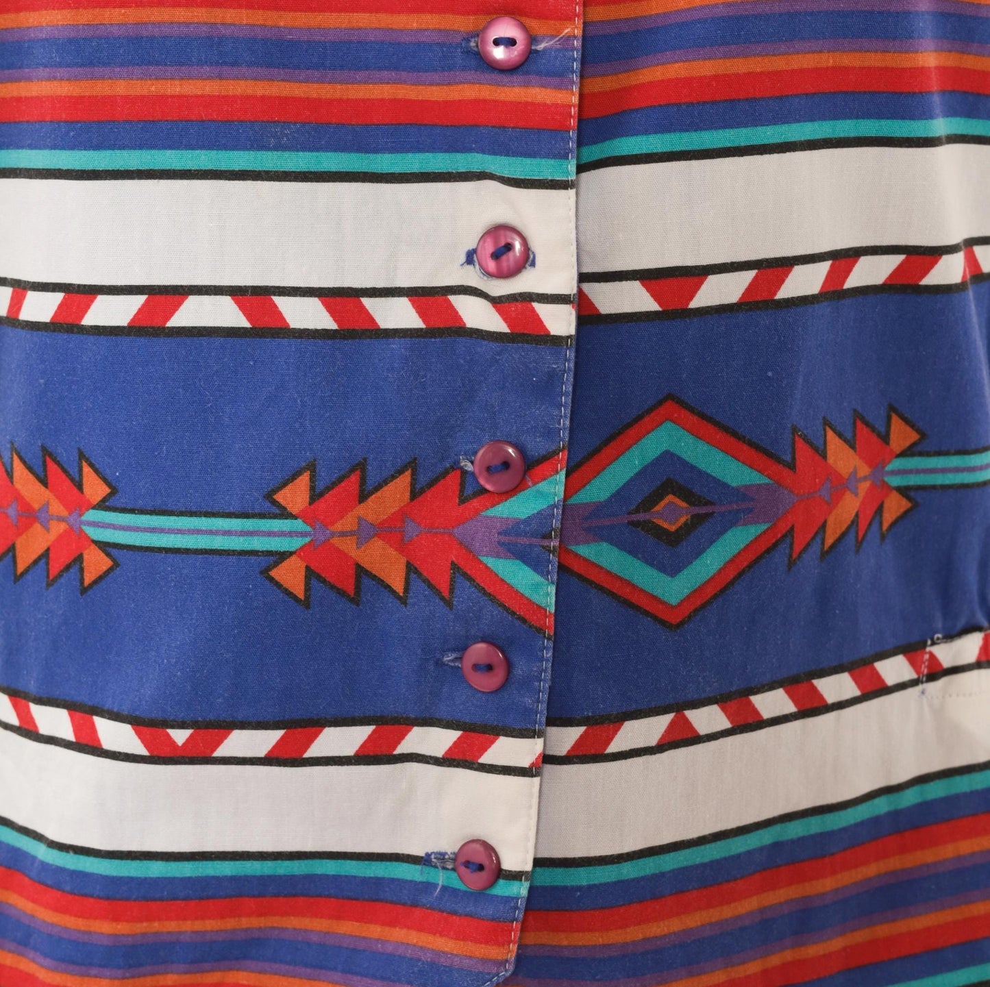 90s Tillman Southwestern Cotton Vest Purple White Geometric Tribal Medium M