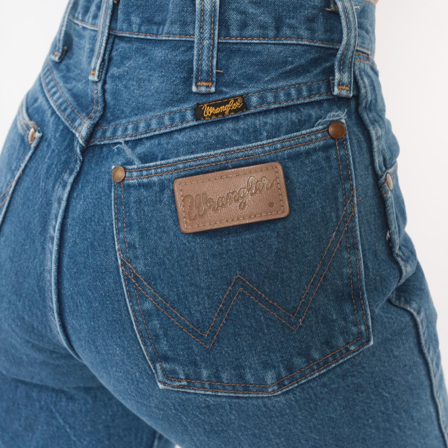 90s Wrangler High Waisted Straight Leg Jeans Medium Wash Blue Denim Extra Small XS