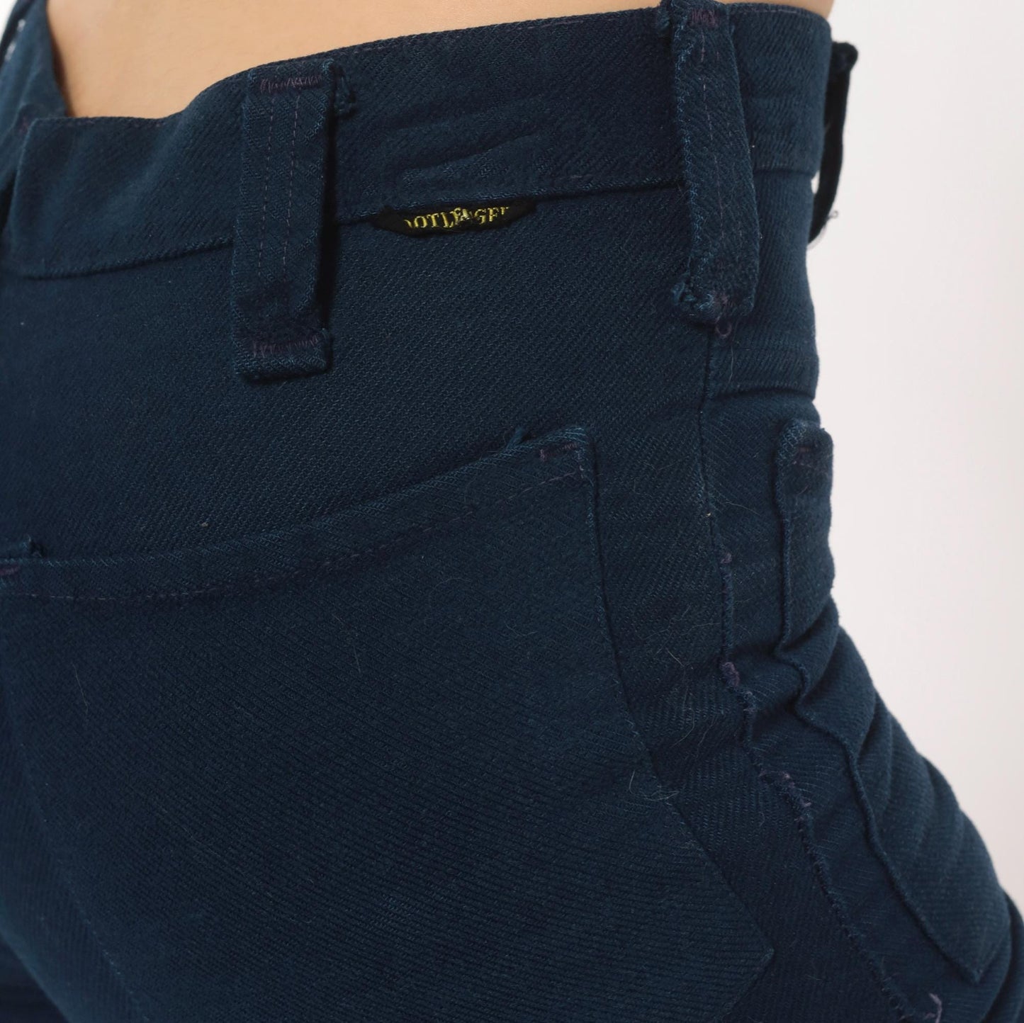 70s Bootleggers Navy Flare Pants High Rise Bell Bottom Denim Dark Blue XXS
