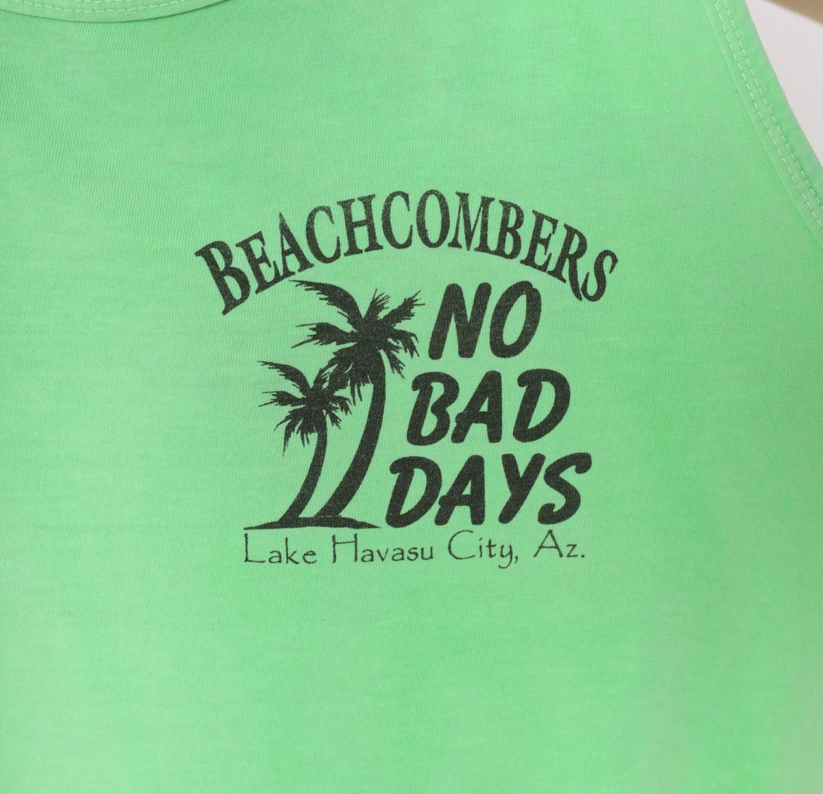 90s Authentic Pigment Neon Green Tank Top Jet Ski Graphic Lake Havasu Large