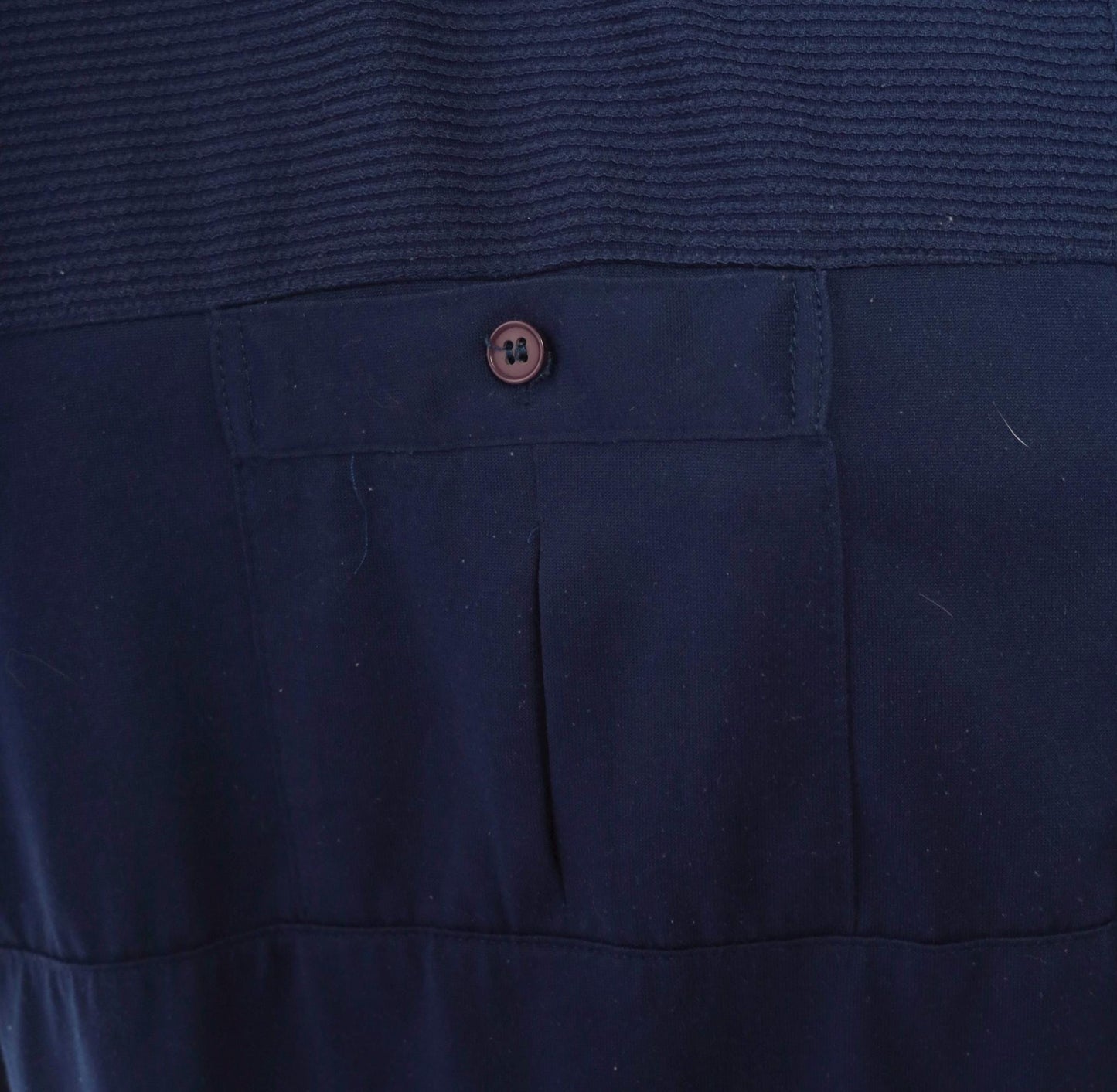 90s Navy Polo Shirt Classics Ribbed Yoke Button Front Knit Extra Large XL