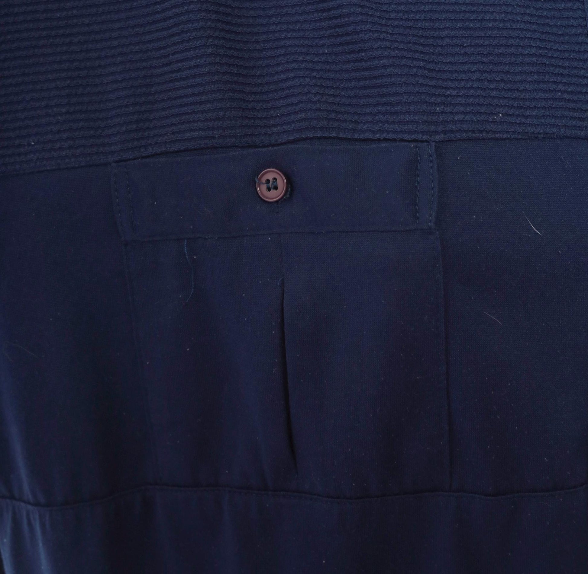 90s Navy Polo Shirt Classics Ribbed Yoke Button Front Knit Extra Large XL