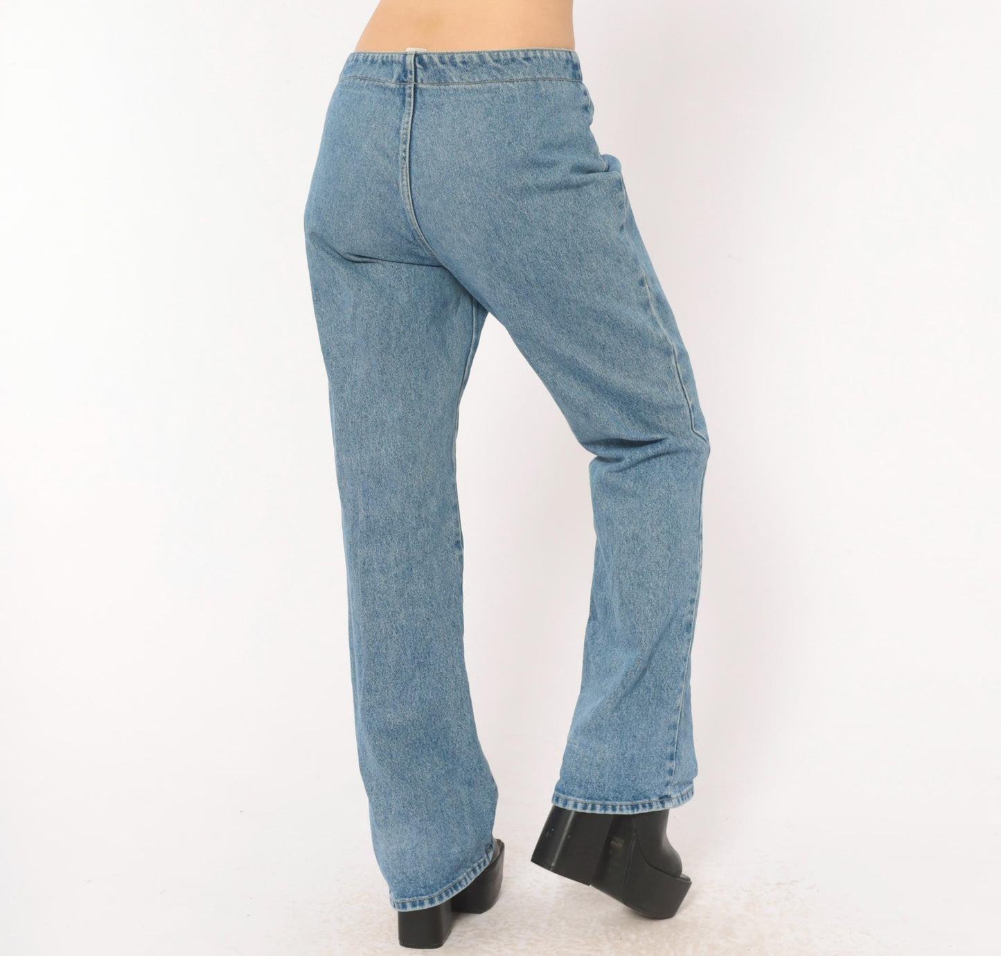 90s Paris Blues Light Wash Straight Leg Jeans Pocketless Cotton Medium