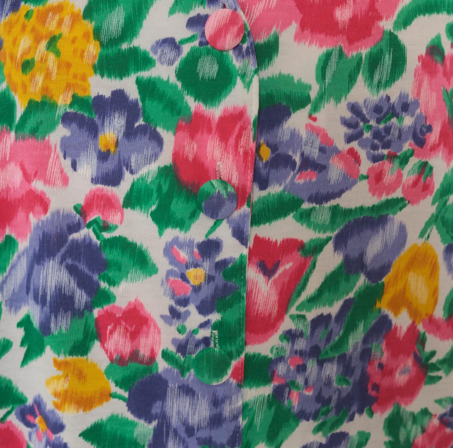 90s Fads Floral Maxi Dress Button Front V-Neck Sleeveless Pink Purple Extra Large XL