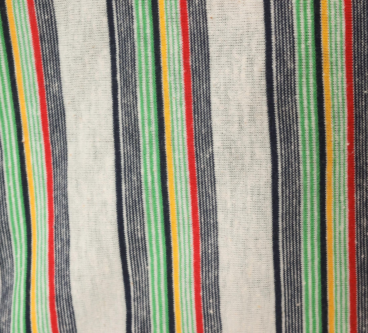 70s Esprit Multicolor Striped Henley Short Sleeve Cotton Shirt Extra Large XL