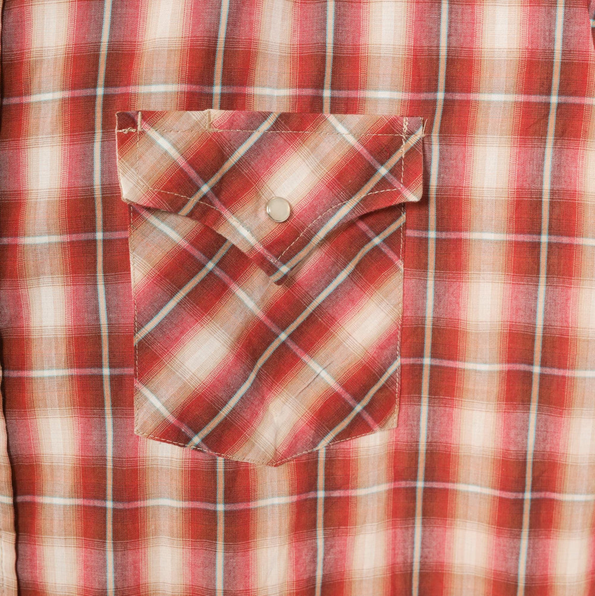 90s Plains Western Pearl Snap Shirt Burgundy Plaid Cotton Extra Large XL