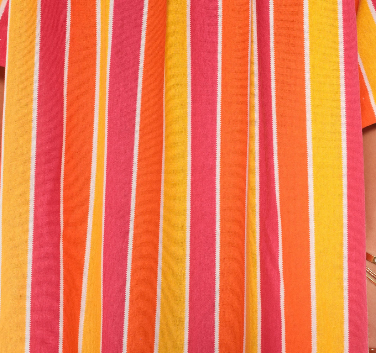 70s Striped Caftan Orange Pink Yellow Cotton Maxi Dress Flutter Sleeve Plus Size 3X
