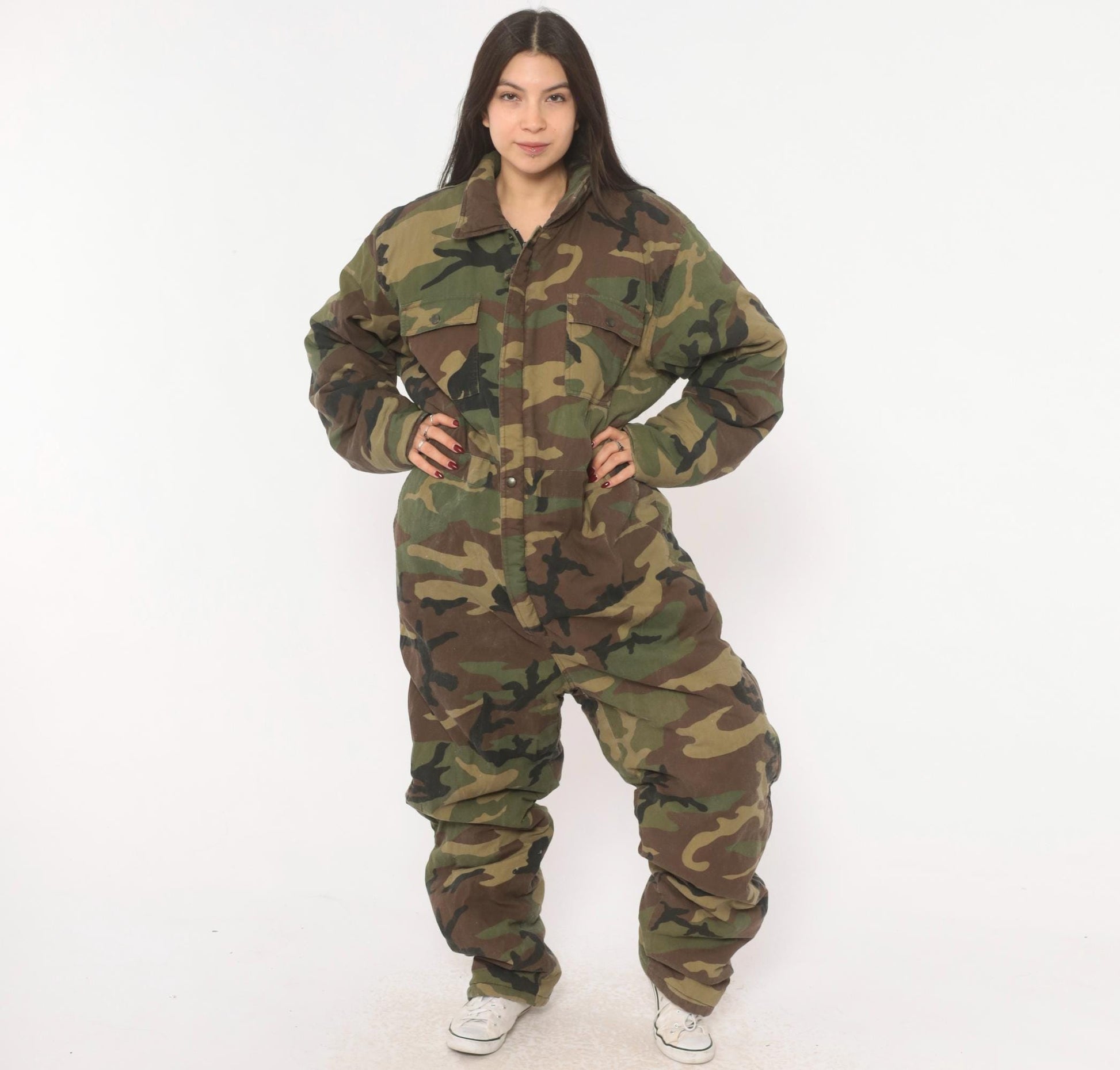 90s Tall Timber Woodland Camo Coveralls Cotton Jumpsuit Extra Large XL