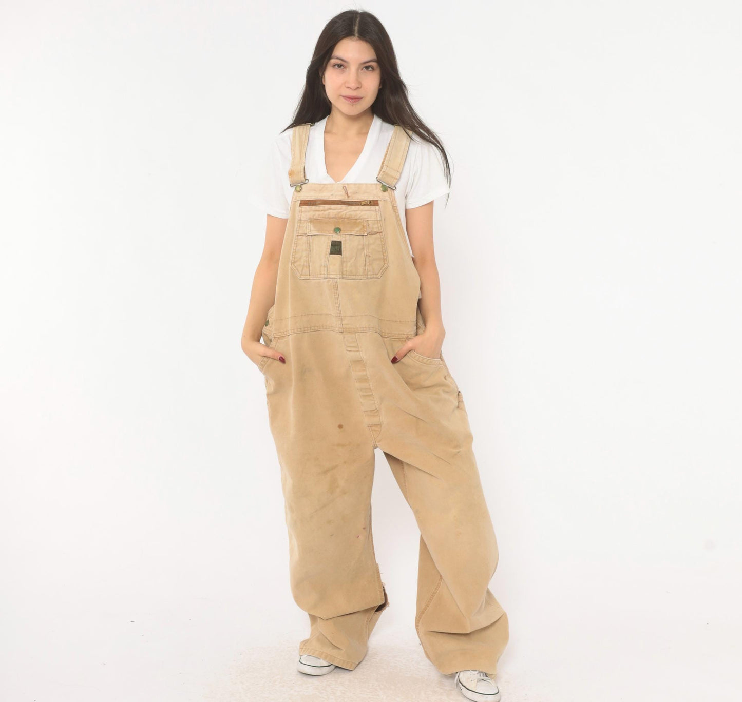 90s Liberty Canvas Bib Overalls Tan Workwear Unisex Large