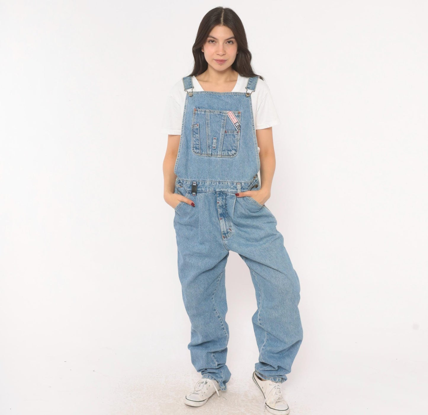 90s Union Bay Denim Overalls Light Wash Bib Front Cotton Medium