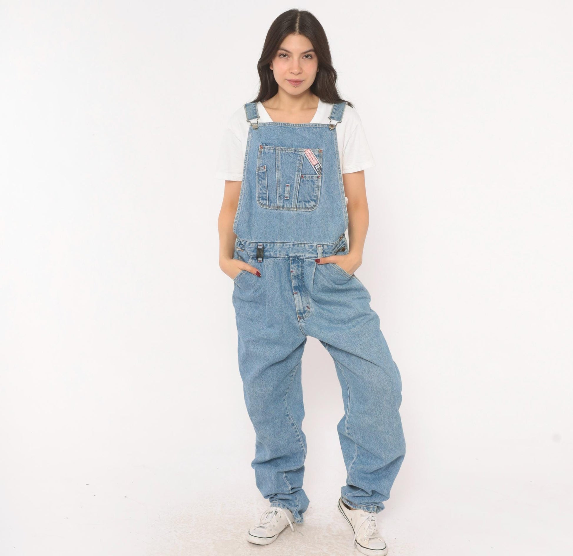 90s Union Bay Denim Overalls Light Wash Bib Front Cotton Medium