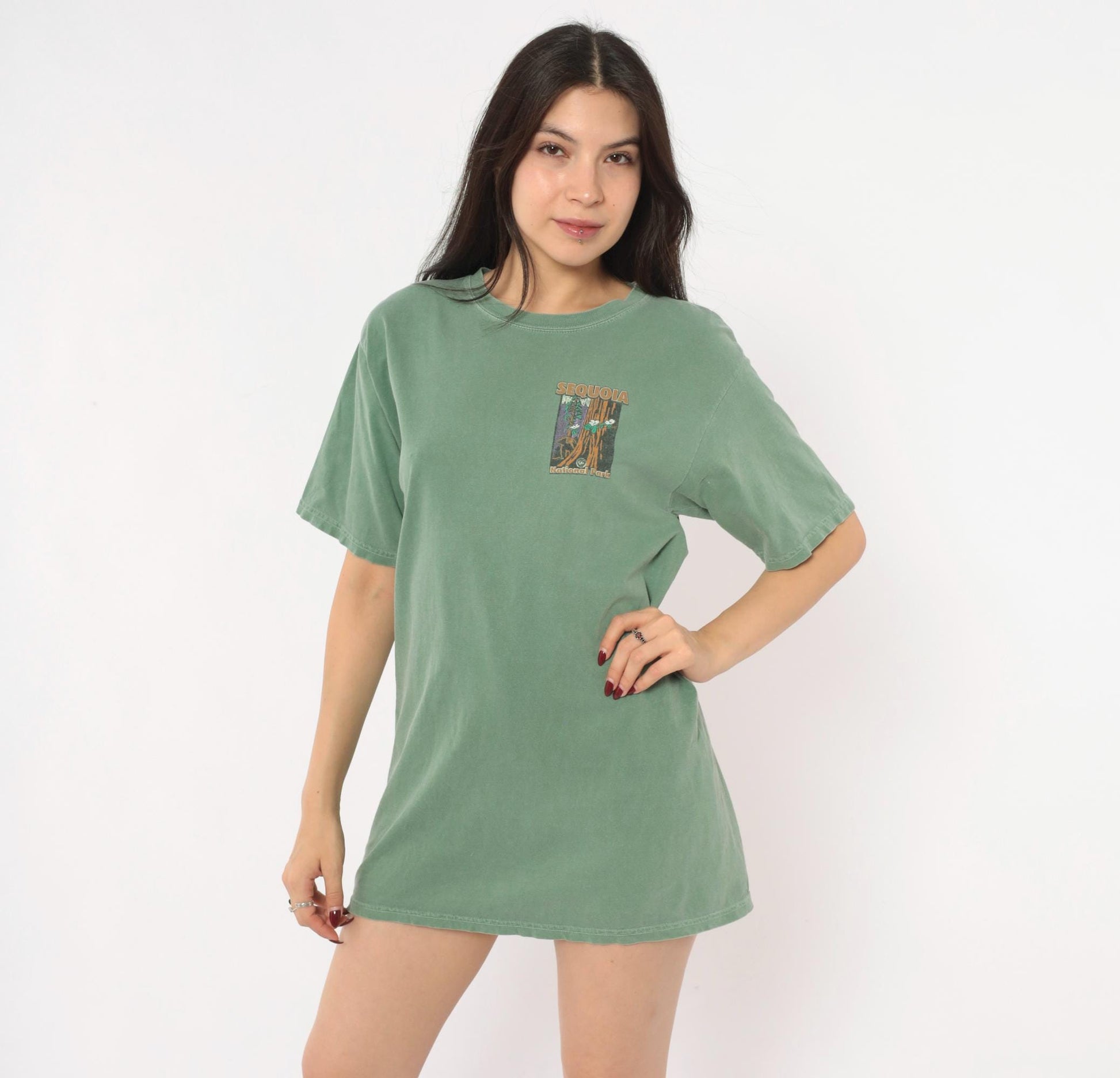 2000s Sequoia National Park Graphic Tee Sage Green Chroma Zone Medium