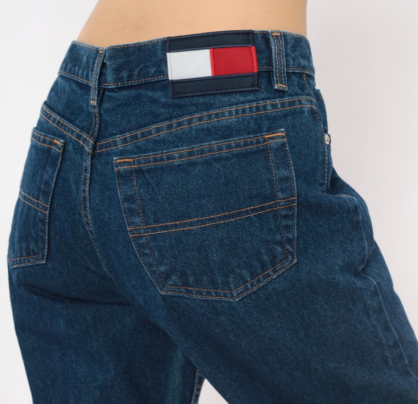 Tommy Hilfiger Dark Wash Straight Leg High Rise Mom Jeans Medium M