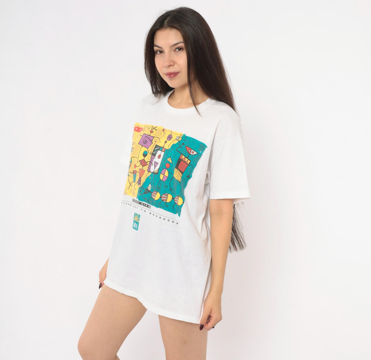 90s Bay To Breakers 1991 San Francisco Graphic Tee White Cotton Large