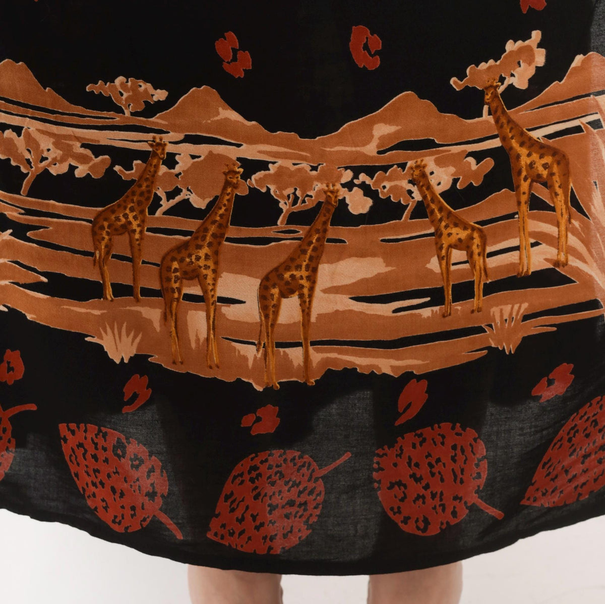 90s K Woman Safari Giraffe Maxi Dress Black Animal Print Tie Back Plus Size 1X