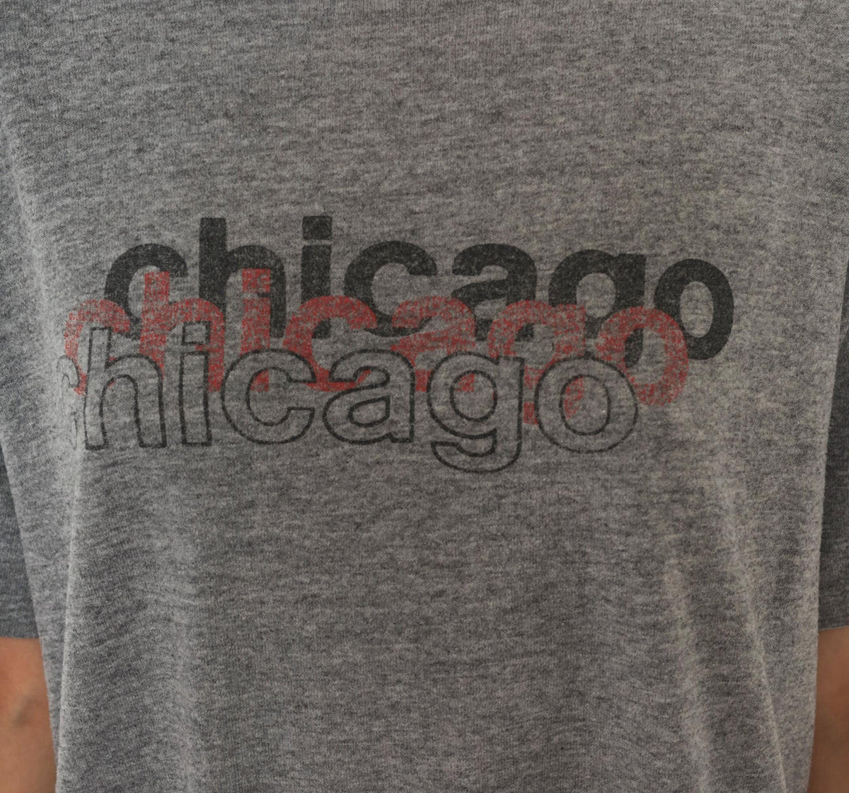 90s Russell Athletic Chicago Graphic Tee Grey Heather Cotton Medium