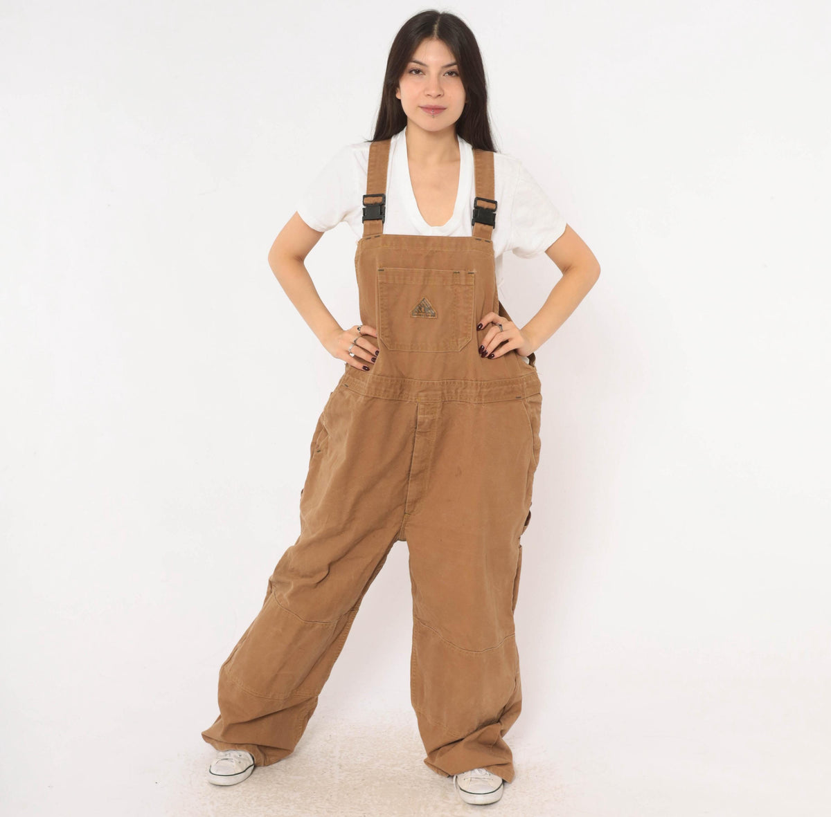 Y2K Bulwark Tan Canvas Bib Overalls Double Knee Workwear XXL