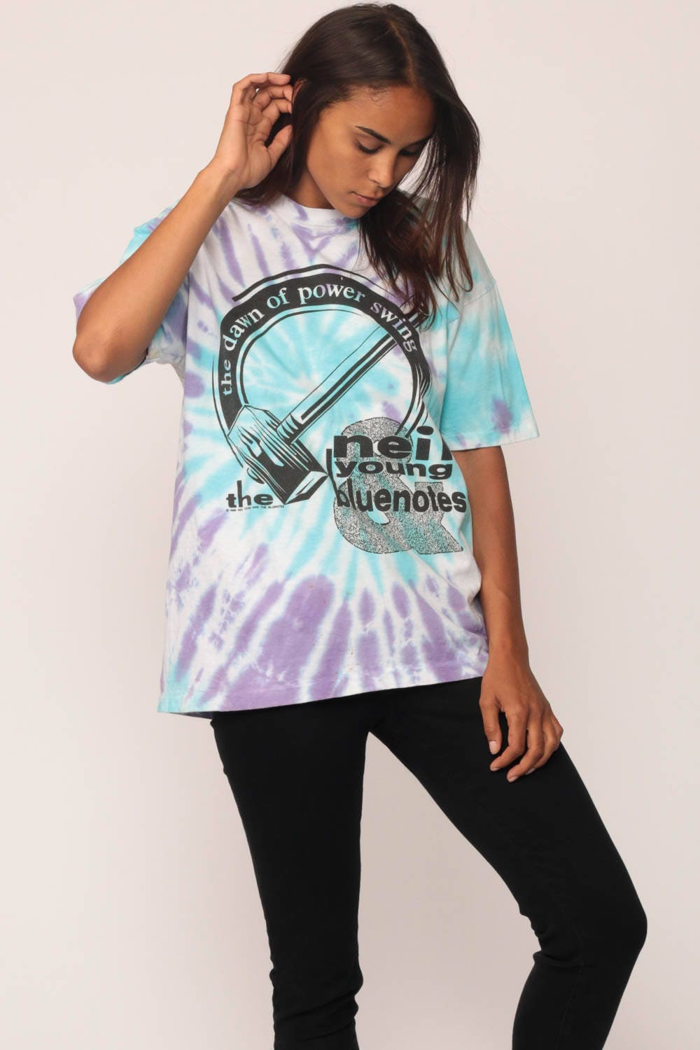 Neil Young Sponsored by Nobody 1988 Tour Tie Dye T-Shirt Large