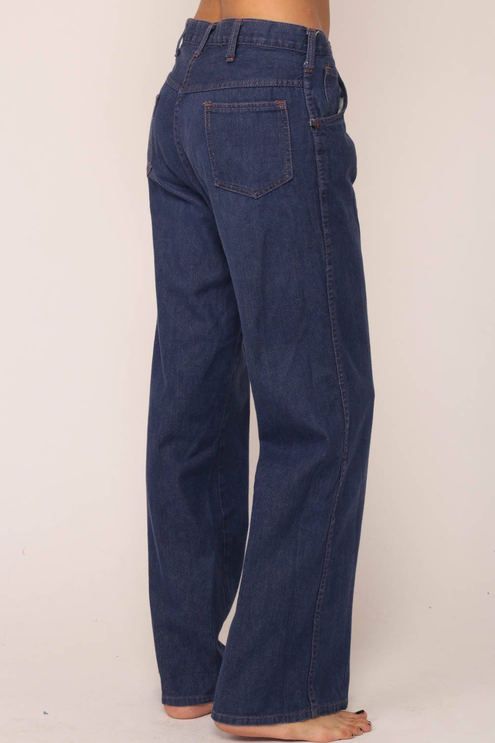 70s Blue Denim Bell Bottom Jeans High Waisted Flared Large