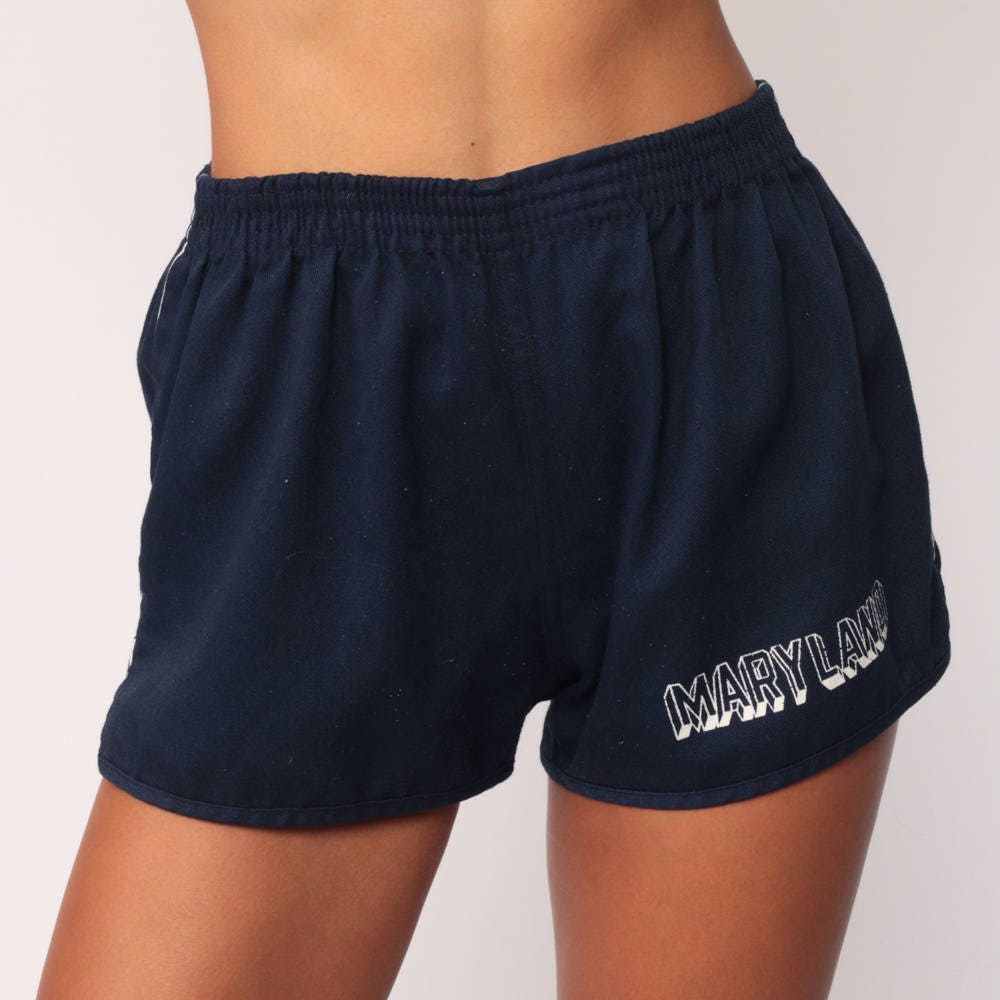 Champion Maryland Running Shorts 80s Navy High Waist Small Medium